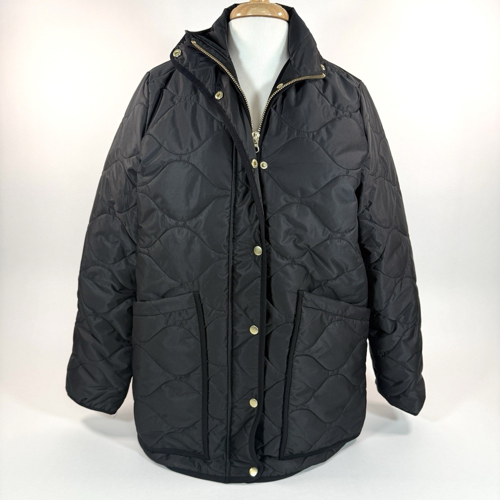 Quince Quilted Jacket‎ Womens Medium Black Lightweight Insulated Coat